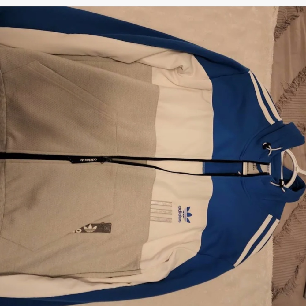 Adidas ID96 Full Zip Hoodie - Blue and White - Picture 3 of 4